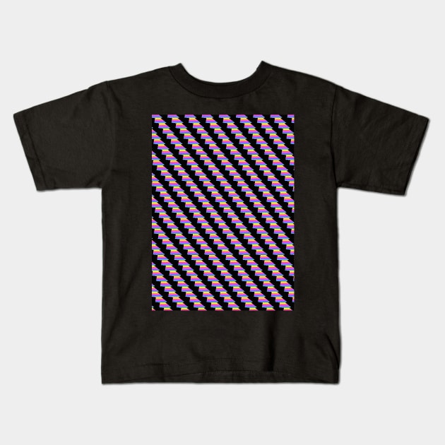 Geometric Futures #9 - Pattern Modular Synth Glitch Artwork Kids T-Shirt by DankFutura